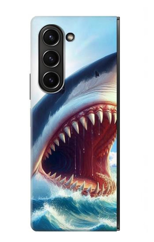 S4004 Oil Color Painting Giant Shark Case Cover Custodia per Samsung Galaxy Z Fold 5