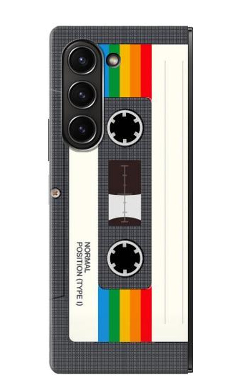 S4023 Vintage Rainbow Compact Cassette Case Cover Custodia per Samsung Galaxy Z Fold 5