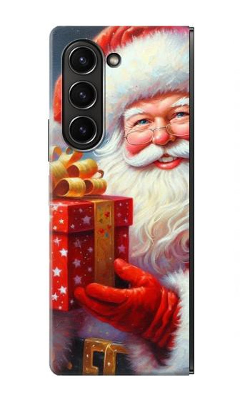 S4029 Xmas Smiling Santa Claus Gift Box Case Cover Custodia per Samsung Galaxy Z Fold 5