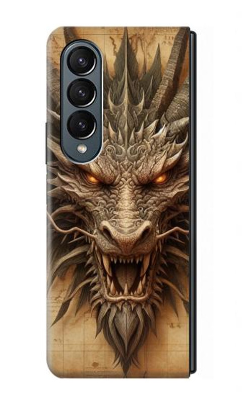 S3981 Dragon Head Old Map Case Cover Custodia per Samsung Galaxy Z Fold 4