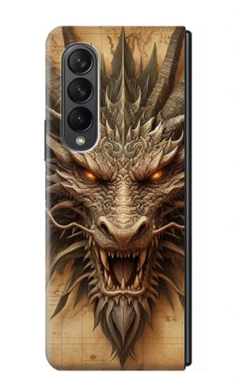 S3981 Dragon Head Old Map Case Cover Custodia per Samsung Galaxy Z Fold 3 5G