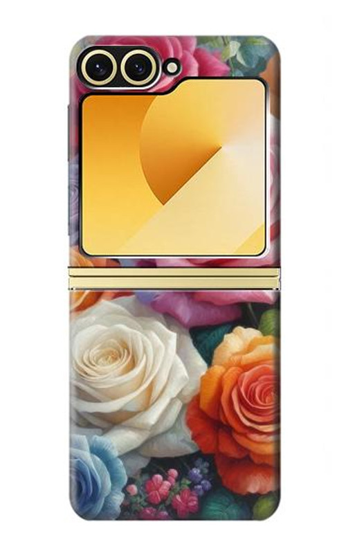 S3975 Colorful Roses Painting Case Cover Custodia per Samsung Galaxy Z Flip 6