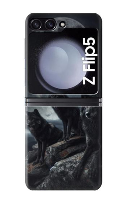 S3970 Black Wolf Full Moon Case Cover Custodia per Samsung Galaxy Z Flip 5