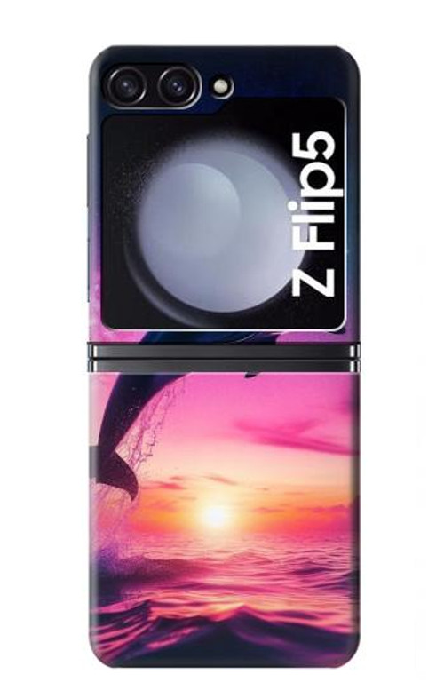 S3980 Dolphin Sunset Milky Way Case Cover Custodia per Samsung Galaxy Z Flip 5
