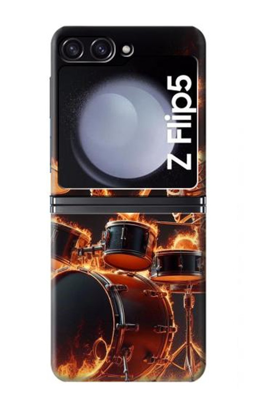 S3985 Fire Skull Drummer Case Cover Custodia per Samsung Galaxy Z Flip 5