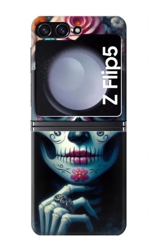 S3990 Girl Skull Steam Punk Gothic Case Cover Custodia per Samsung Galaxy Z Flip 5