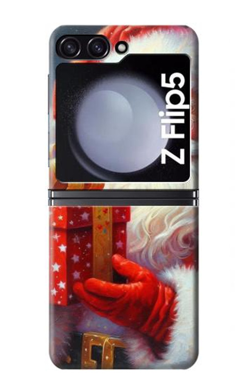 S4029 Xmas Smiling Santa Claus Gift Box Case Cover Custodia per Samsung Galaxy Z Flip 5