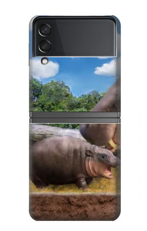 S4031 Baby Hippo Hippopotamus Family Case Cover Custodia per Samsung Galaxy Z Flip 4