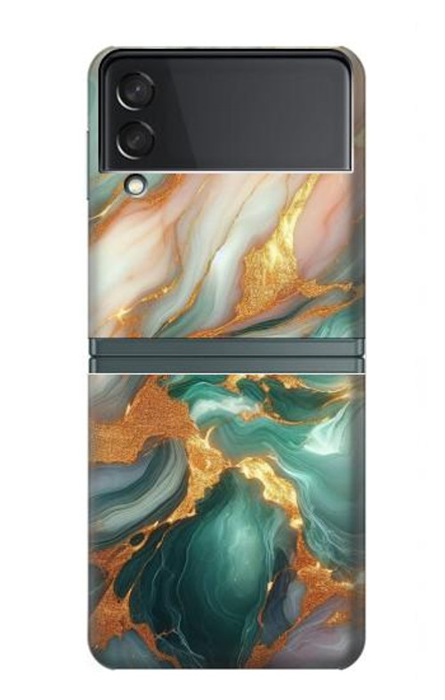 S3993 Green Marble Gold Veins Case Cover Custodia per Samsung Galaxy Z Flip 3 5G