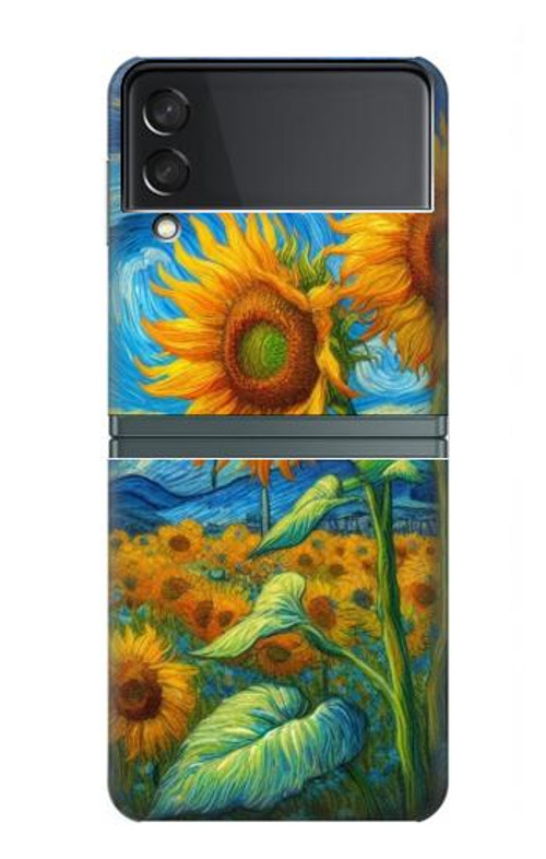 S4019 Sunflower Van Gogh Style Case Cover Custodia per Samsung Galaxy Z Flip 3 5G