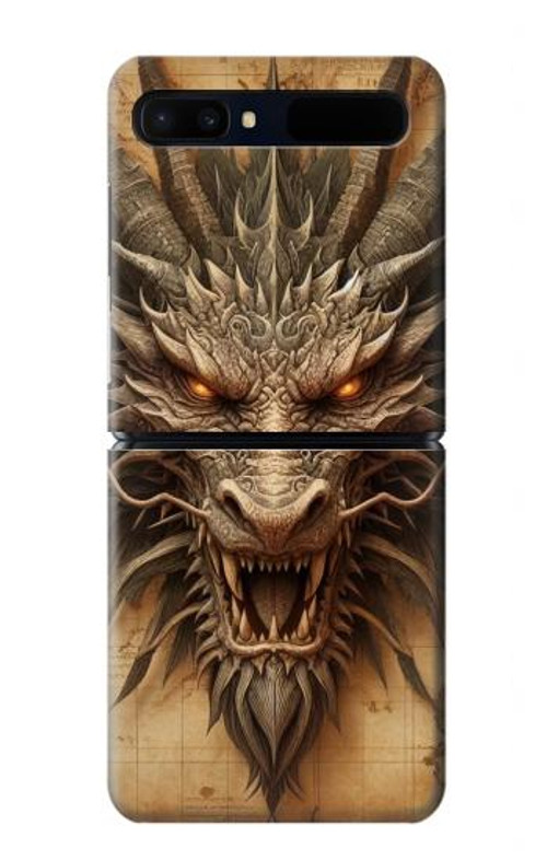 S3981 Dragon Head Old Map Case Cover Custodia per Samsung Galaxy Z Flip 5G