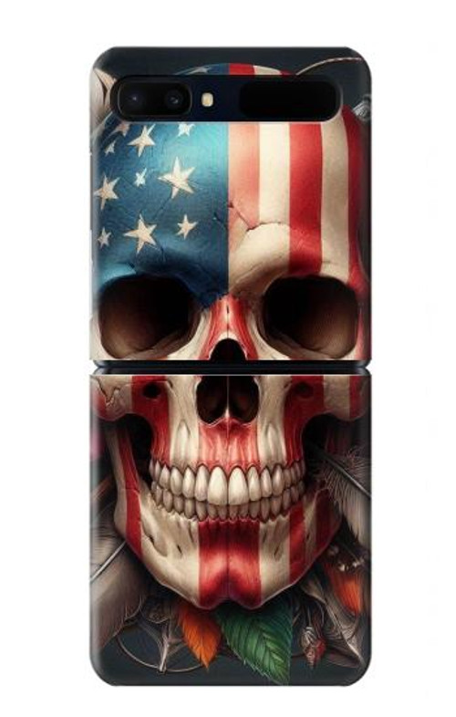 S4015 Skull American Flag Case Cover Custodia per Samsung Galaxy Z Flip 5G