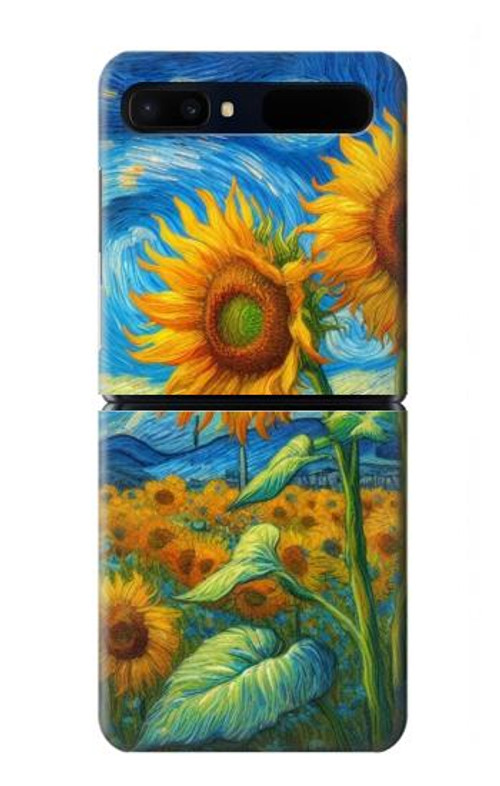 S4019 Sunflower Van Gogh Style Case Cover Custodia per Samsung Galaxy Z Flip 5G