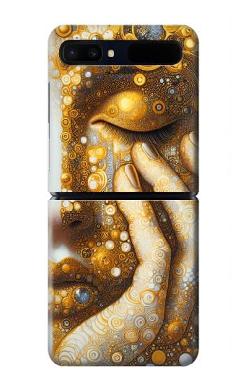 S4026 Women Crying Golden Tear Case Cover Custodia per Samsung Galaxy Z Flip 5G