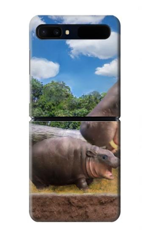 S4031 Baby Hippo Hippopotamus Family Case Cover Custodia per Samsung Galaxy Z Flip 5G