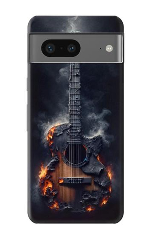 S3972 Burned Acoustic Guitar Graphic Case Cover Custodia per Google Pixel 7a