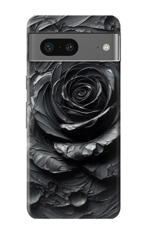 S3969 Black Rose Hard Brush Stroke Case Cover Custodia per Google Pixel 7