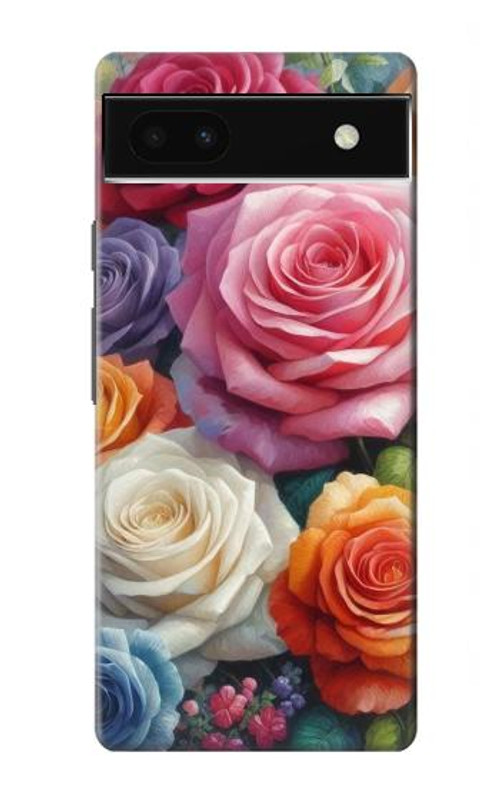 S3975 Colorful Roses Painting Case Cover Custodia per Google Pixel 6a