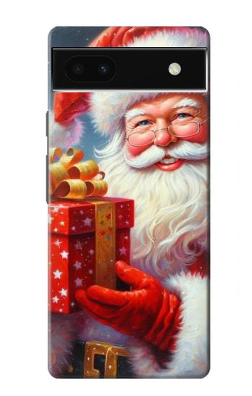 S4029 Xmas Smiling Santa Claus Gift Box Case Cover Custodia per Google Pixel 6a