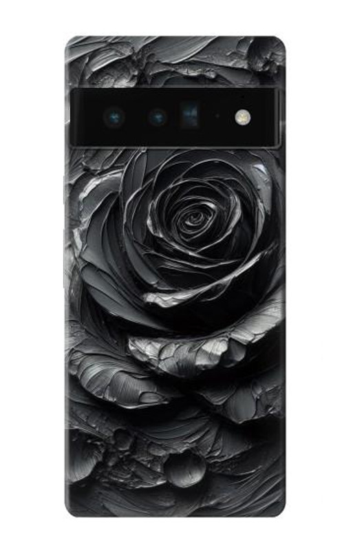 S3969 Black Rose Hard Brush Stroke Case Cover Custodia per Google Pixel 6 Pro