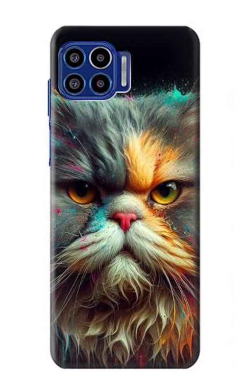 S3971 Cat Painted Color Case Cover Custodia per Motorola One 5G