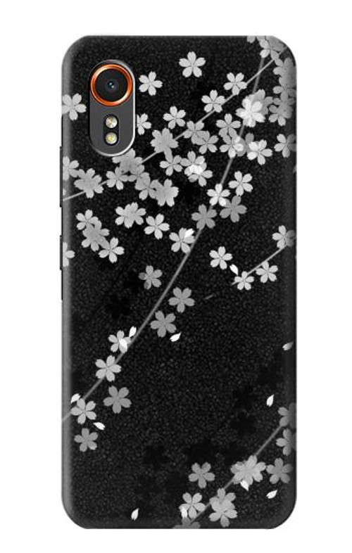 S2544 Japanese Kimono Style Black Flower Pattern Case Cover Custodia per Samsung Galaxy XCover7