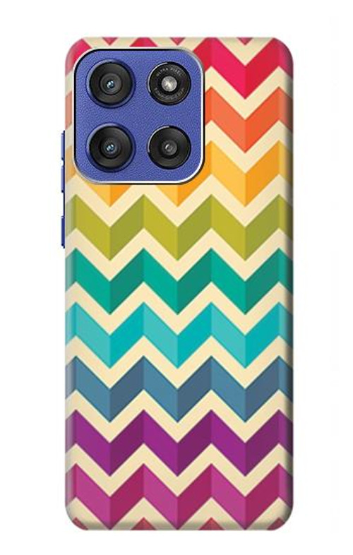 S2362 Rainbow Colorful Shavron Zig Zag Pattern Case Cover Custodia per Motorola Moto G Stylus 5G (2025), Edge 60 Stylus