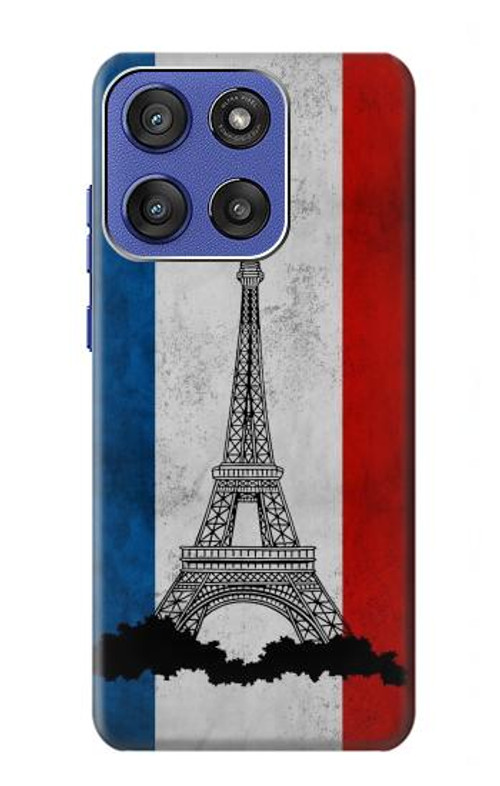 S2859 Vintage France Flag Eiffel Tower Case Cover Custodia per Motorola Moto G Stylus 5G (2025), Edge 60 Stylus