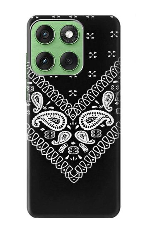 S3363 Bandana Black Pattern Case Cover Custodia per Motorola Edge 60 S3363 Bandana Black Pattern Case Cover Custodia per Motorola Edge 60