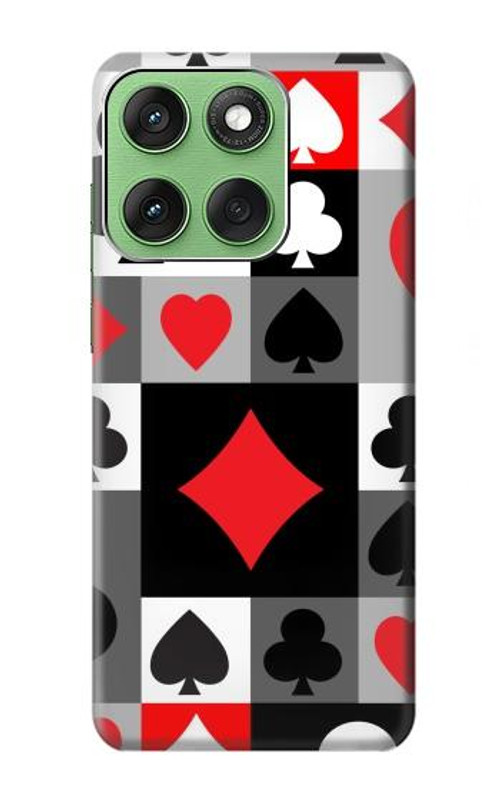 S3463 Poker Card Suit Case Cover Custodia per Motorola Edge 60