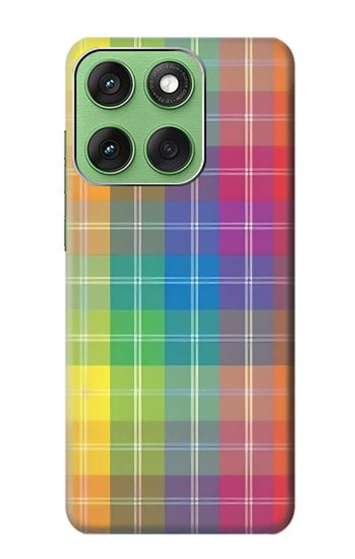 S3942 LGBTQ Rainbow Plaid Tartan Case Cover Custodia per Motorola Edge 60