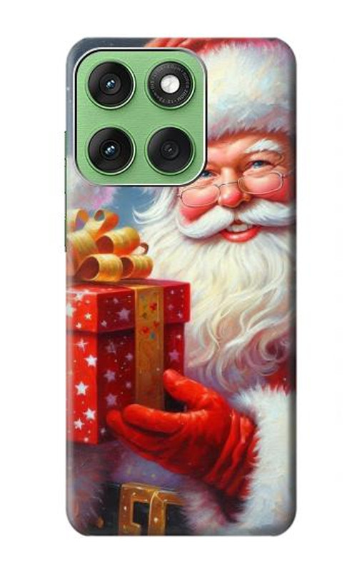 S4029 Xmas Smiling Santa Claus Gift Box Case Cover Custodia per Motorola Edge 60