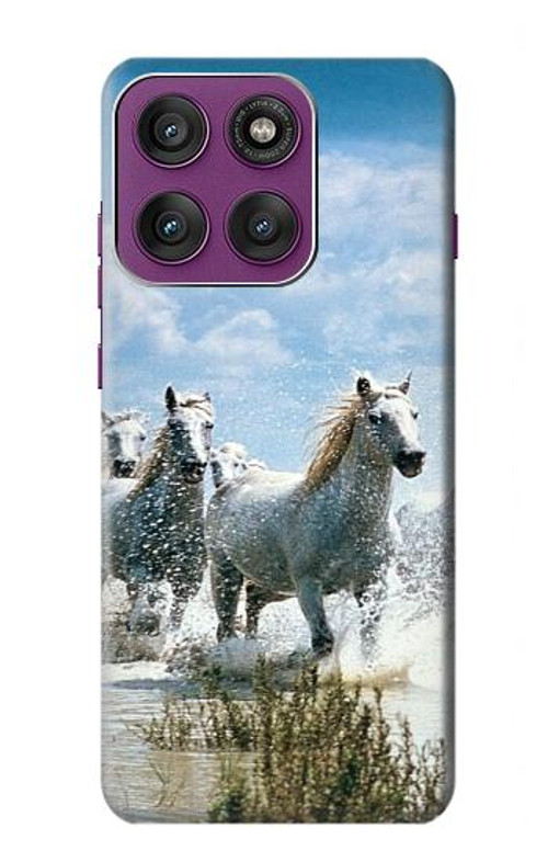 S0250 White Horse Case Cover Custodia per Motorola Edge 60 Pro