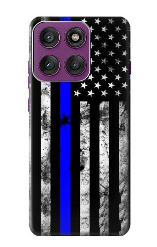 S3244 Thin Blue Line USA Case Cover Custodia per Motorola Edge 60 Pro