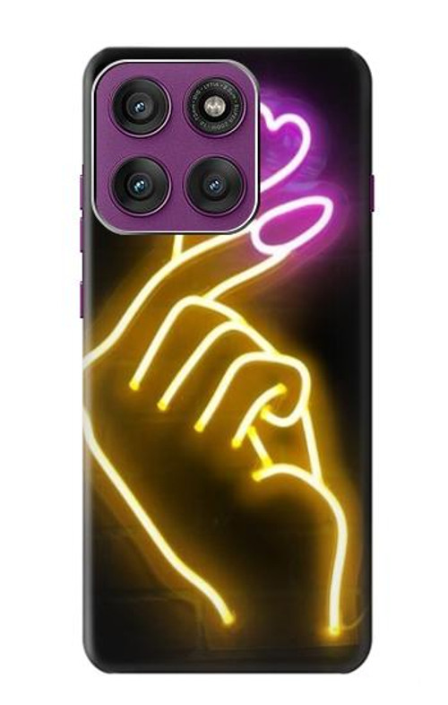 S3512 Cute Mini Heart Neon Graphic Case Cover Custodia per Motorola Edge 60 Pro