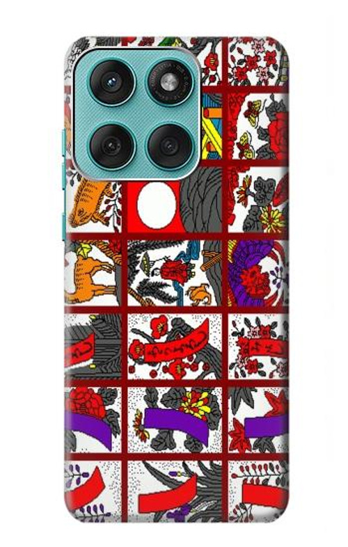S1923 Hanafuda Japanese Flower Card Case Cover Custodia per Motorola Edge 60 Fusion