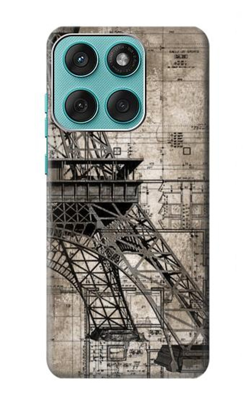 S3416 Eiffel Tower Blueprint Case Cover Custodia per Motorola Edge 60 Fusion