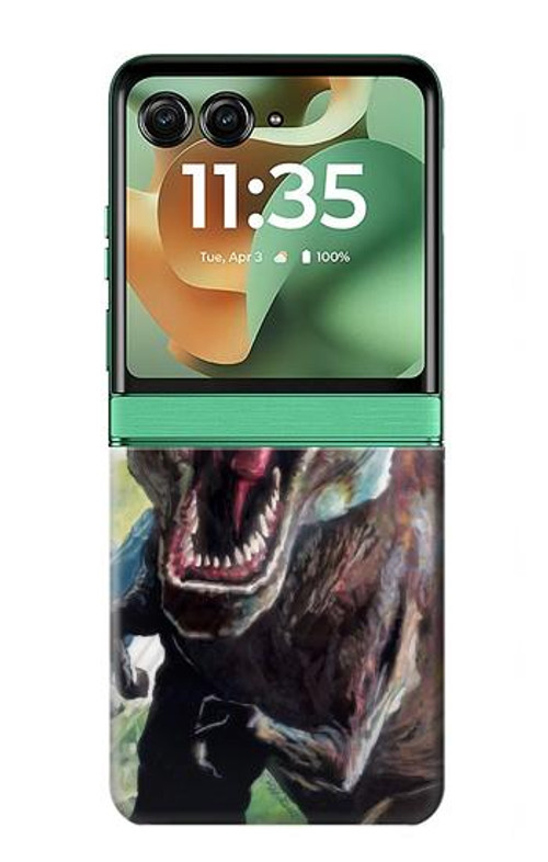 S1453 Trex Tyrannosaurus Rex Dinosaur Case Cover Custodia per Motorola Razr 60, Razr 2025