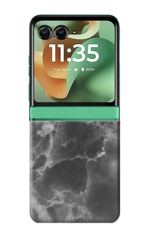 S2526 Black Marble Graphic Printed Case Cover Custodia per Motorola Razr 60, Razr 2025 S2526 Black Marble Graphic Printed Case Cover Custodia per Motorola Razr 60, Razr 2025