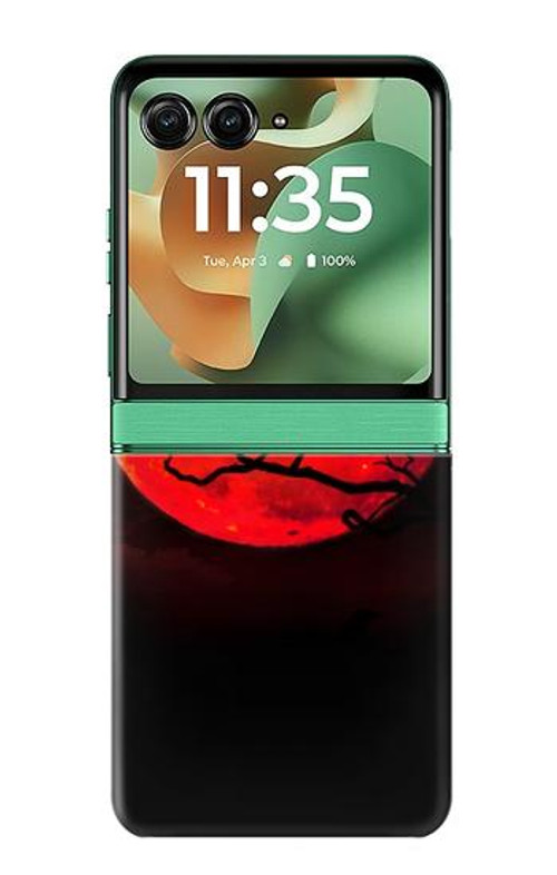 S3328 Crow Red Moon Case Cover Custodia per Motorola Razr 60, Razr 2025