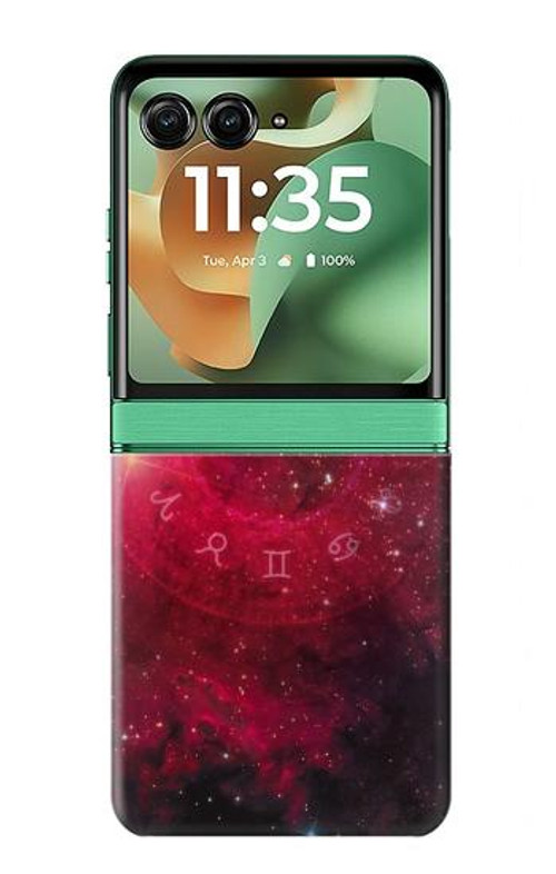 S3368 Zodiac Red Galaxy Case Cover Custodia per Motorola Razr 60, Razr 2025