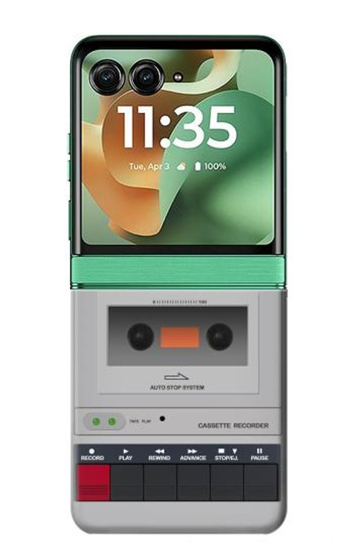 S3953 Vintage Cassette Player Graphic Case Cover Custodia per Motorola Razr 60, Razr 2025