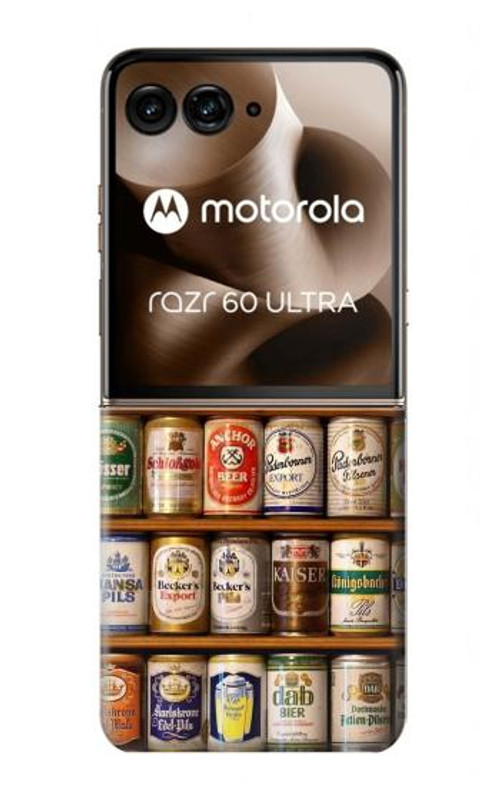 S0983 Beer Cans Collection Case Cover Custodia per Motorola Razr 60 Ultra, Razr Ultra 2025