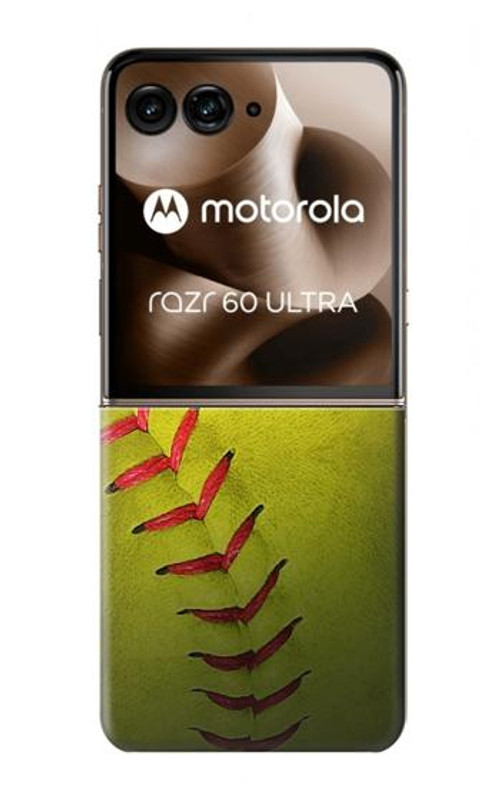 S3031 Yellow Softball Ball Case Cover Custodia per Motorola Razr 60 Ultra, Razr Ultra 2025