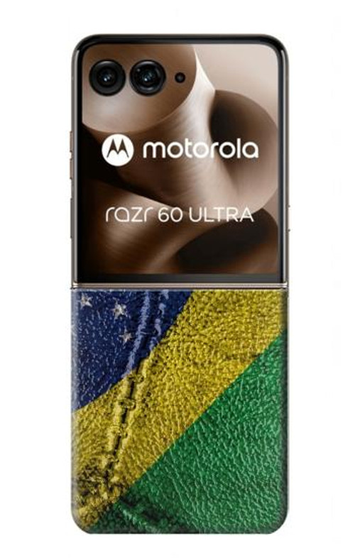 S3297 Brazil Flag Vintage Football Graphic Case Cover Custodia per Motorola Razr 60 Ultra, Razr Ultra 2025