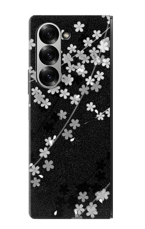 S2544 Japanese Kimono Style Black Flower Pattern Case Cover Custodia per Samsung Galaxy Z Fold 7 S2544 Japanese Kimono Style Black Flower Pattern Case Cover Custodia per Samsung Galaxy Z Fold 7
