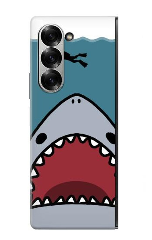 S3825 Cartoon Shark Sea Diving Case Cover Custodia per Samsung Galaxy Z Fold 7
