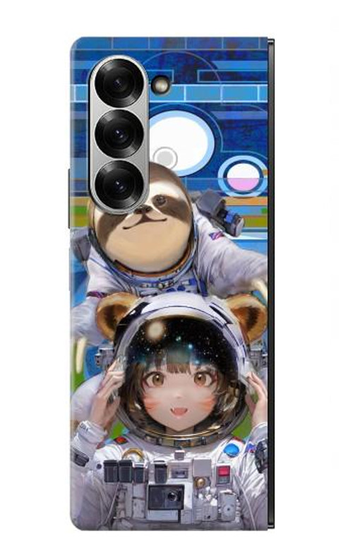 S3915 Raccoon Girl Baby Sloth Astronaut Suit Case Cover Custodia per Samsung Galaxy Z Fold 7