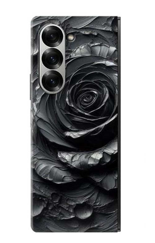 S3969 Black Rose Hard Brush Stroke Case Cover Custodia per Samsung Galaxy Z Fold 7