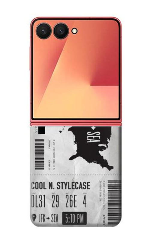 S3615 Airline Boarding Pass Art Case Cover Custodia per Samsung Galaxy Z Flip 7